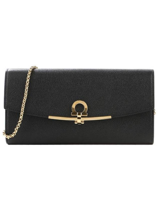 Gancini Calfskin Mini Shoulder Bag Black - SALVATORE FERRAGAMO - BALAAN 2