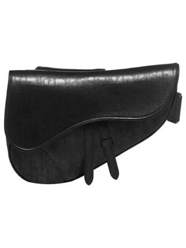 Oblique Galaxy Leather Saddle Bag Black - DIOR - BALAAN 2