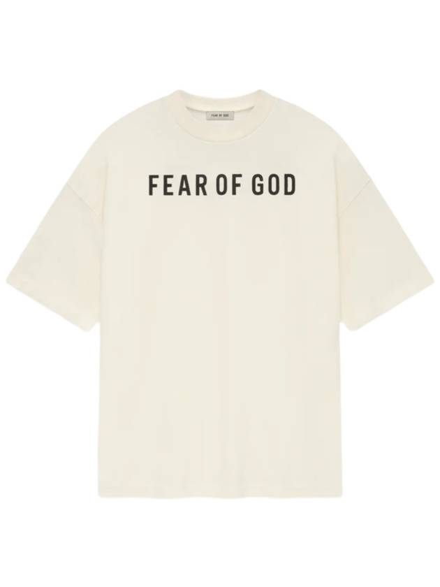 Logo Print Short Sleeve T Shirt Cream - FEAR OF GOD - BALAAN 1