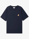 Speedy Fox Patch Comfort Short Sleeve T-Shirt Ink Blue - MAISON KITSUNE - BALAAN 3