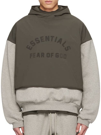 Nylon Fleece Hoodie Dark Oatmeal - FEAR OF GOD ESSENTIALS - BALAAN 2