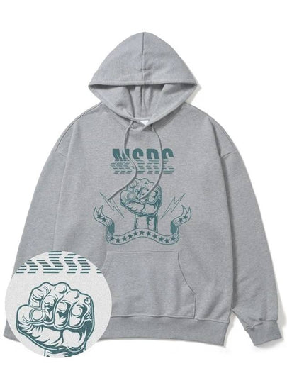 Punchline Oversized Fit Hoodie Jade Green Grey - MONSTER REPUBLIC - BALAAN 2