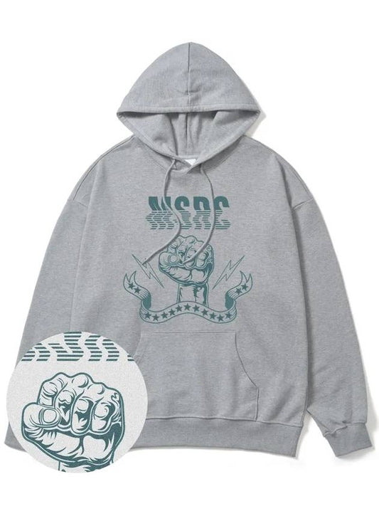 Punchline Jade Green Overfit Hoodie Gray - MONSTER REPUBLIC - BALAAN 2