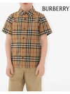 Kids Vintage Check Short Sleeve Shirt Beige - BURBERRY - BALAAN 5