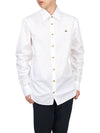 Men's Embroidered ORB Long Sleeve Shirt White - VIVIENNE WESTWOOD - BALAAN 6