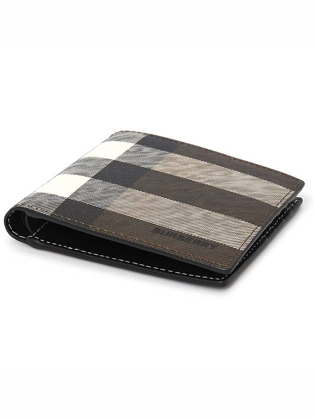 Check Leather International Bifold Wallet Dark Birch Brown - BURBERRY - BALAAN 4