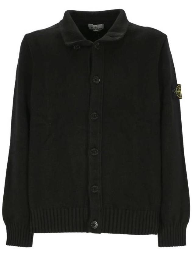 Winter Cotton Cardigan Black - STONE ISLAND - BALAAN 1