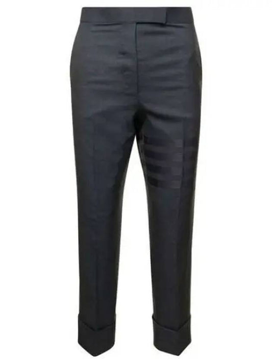 4 Bar Classic Backstrap Wool Straight Pants Dark Grey - THOM BROWNE - BALAAN 2