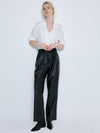 Women s High Waist Two Tuck Leather Pants Black JE7PPTA01F - JBYRARA - BALAAN 2