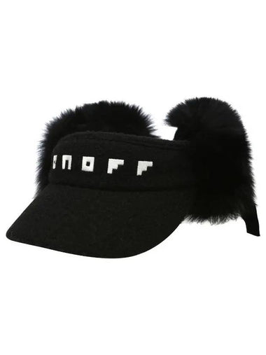 Real Fox Fur Visor OF8613LBBLACK - ONOFF - BALAAN 1