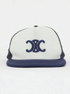 Triomphe Scuba Mesh Ball Cap White Navy - CELINE - BALAAN 4