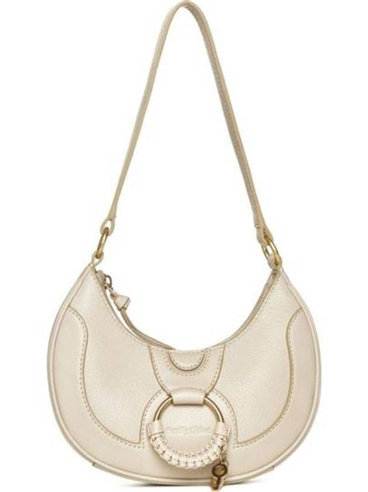 Women s Hana Half Moon Grained Goatskin Shoulder Bag Cement Beige - CHLOE - BALAAN 1