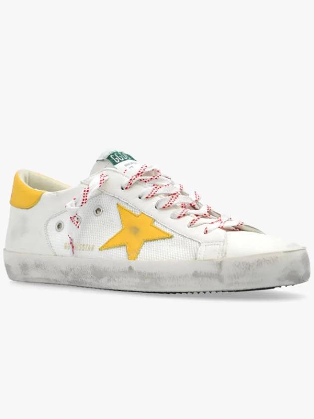 Superstar Leather Mesh Low Top Sneakers Yellow White - GOLDEN GOOSE - BALAAN 3