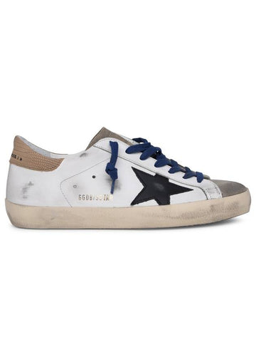 Gold Heel Tab Navy Superstar Classic Leather Low Top Sneakers White - GOLDEN GOOSE - BALAAN.