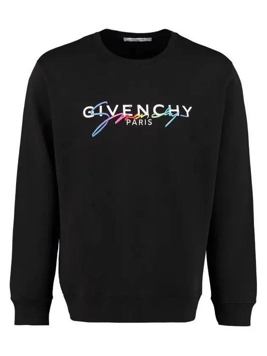 embroidered logo sweatshirt black - GIVENCHY - BALAAN.