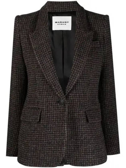 Kerstin Single Breasted Virgin Wool Blazer Jacket Brown - ISABEL MARANT - BALAAN 2