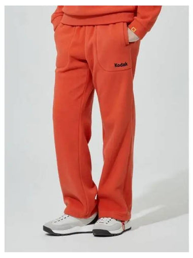 KODAK Apparel Microfleece Semi Wide Fit String Jogger Pants ORANGE - KODO - BALAAN 1