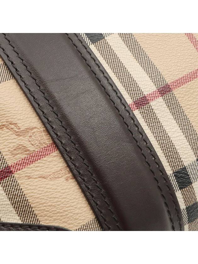 Haymarket Classic Check Dark Brown Leather Gold Plated Large 2WAY 3857533 - BURBERRY - BALAAN 8