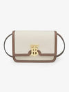 Two-Tone Canvas Leather Small TB Shoulder Bag Ivory - BURBERRY - BALAAN 2