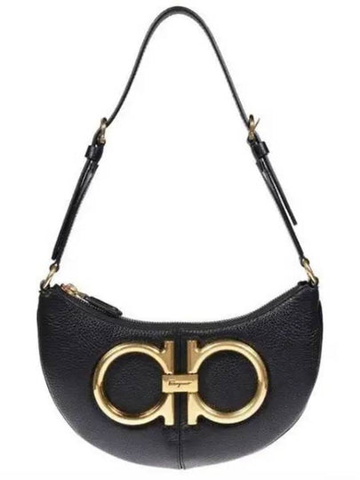 Maxi Gancini Small Shoulder Bag Black - SALVATORE FERRAGAMO - BALAAN 2