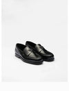 Brushed Leather Loafers Black - PRADA - BALAAN 2