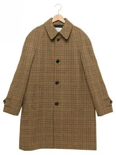 Mac Check Wool Single Coat Beige - CELINE - BALAAN 2