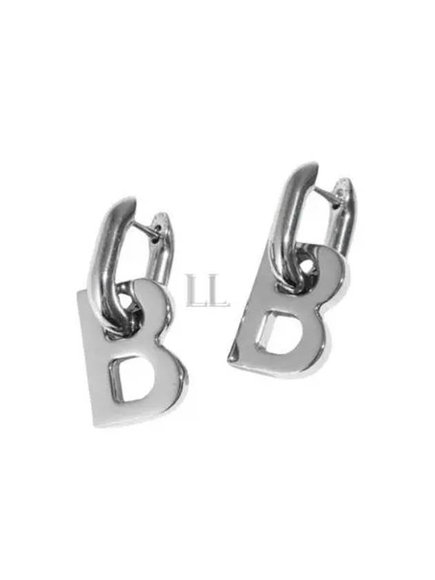 B Chain Brass Earrings Silver - BALENCIAGA - BALAAN 2