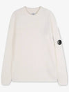 Men's Lens Wappen Crew Neck Knit Top Off White - CP COMPANY - BALAAN 3