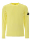 Men's Wappen Patch Round Neck Knit Top Yellow - STONE ISLAND - BALAAN 2