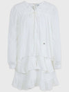 Love Line V-Neck Frill Short Dress Ivory - MICANE - BALAAN 9