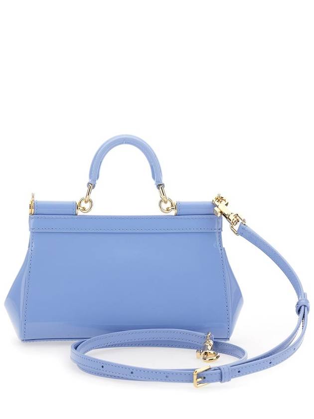 'Sicily' Light Blue Handbag With Logo Plaque In Patent Leather Woman - DOLCE&GABBANA - BALAAN 2