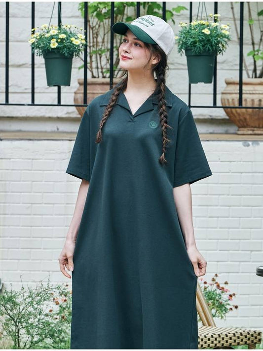 MET Natural Collar Long Dress Green - METAPHER - BALAAN 2