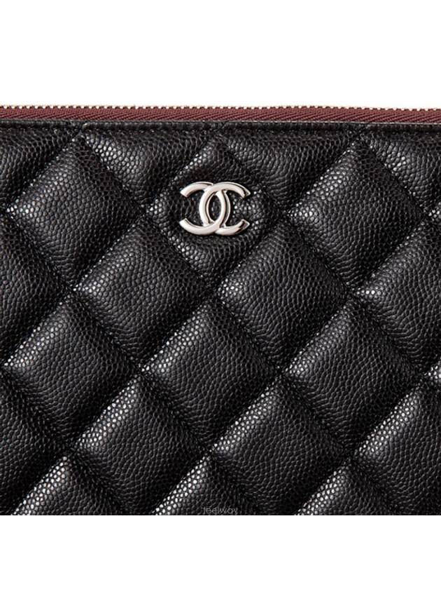 Medium Classic Clutch Bag Caviar Leather & Silver Black - CHANEL - BALAAN 6