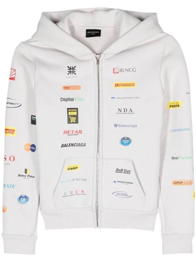 Business English Zip-Up Hoodie Offwhite - BALENCIAGA - BALAAN 2