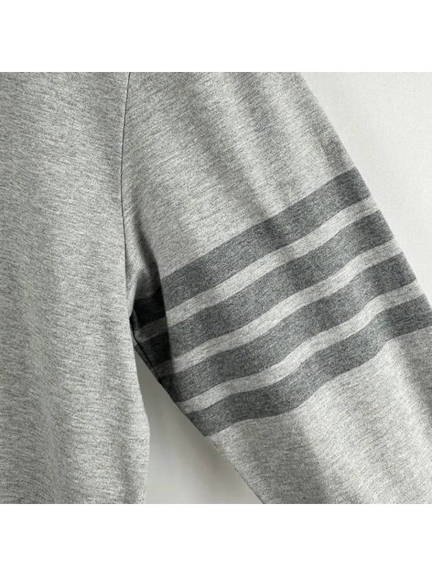 Diagonal Rugby Long Sleeve T Shirt Grey - THOM BROWNE - BALAAN 3