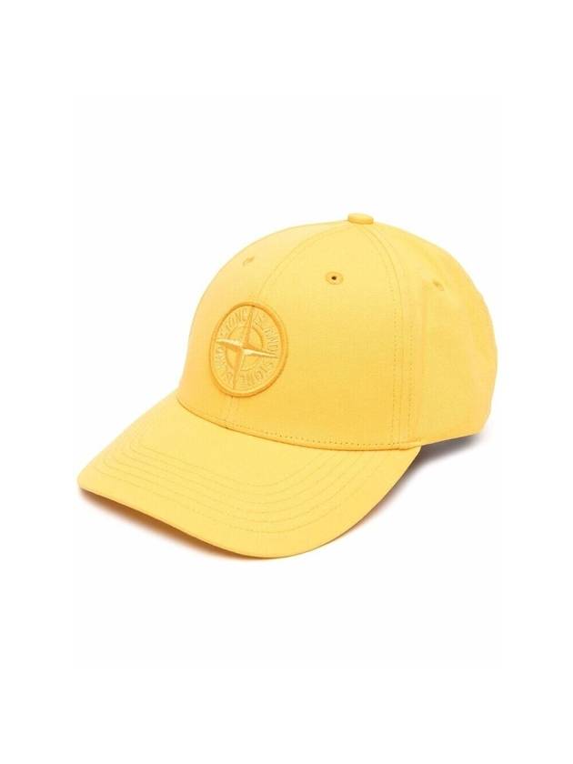 compass logo embroidery ball cap yellow - STONE ISLAND - BALAAN.