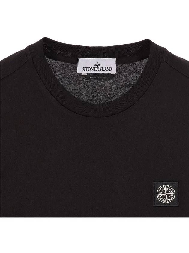 Logo Patch Short Sleeve T-Shirt Black - STONE ISLAND - BALAAN 7