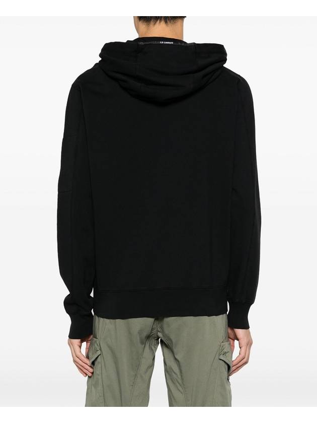 Light Fleece Zip Up Hoodie Black - CP COMPANY - BALAAN 4