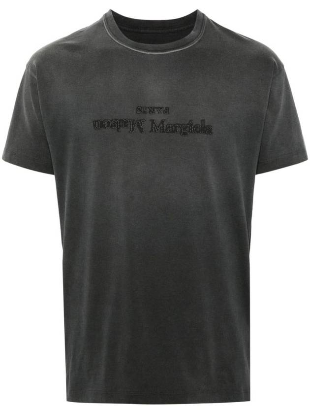 Reverse Logo Short Sleeve T-Shirt Washed Black - MAISON MARGIELA - BALAAN 2