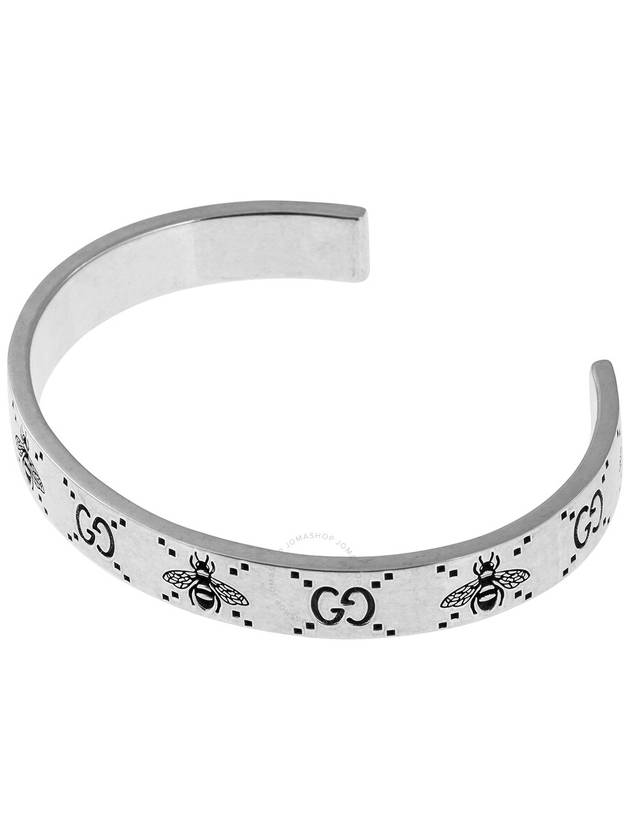 Gucci GG And Bee Engraved Cuff Bracelet Size 18 - GUCCI - BALAAN 3