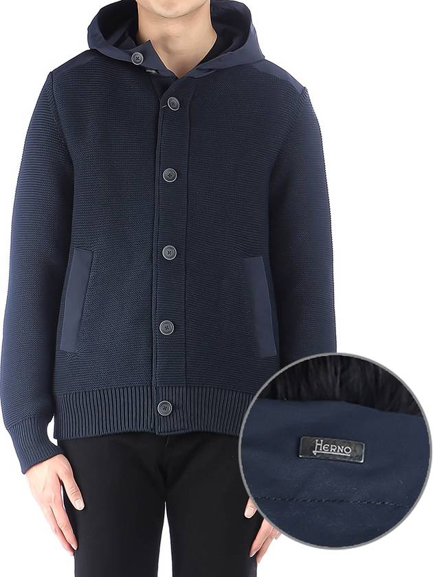 Button-Down Hooded Bomber Jacket Navy - HERNO - BALAAN 2