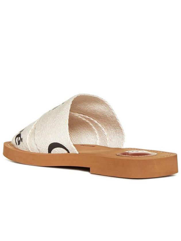 Woody Logo Flat Mule Slippers White - CHLOE - BALAAN 4