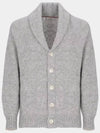 V neck melange effect cardigan MLP504006CCI32 - BRUNELLO CUCINELLI - BALAAN 2