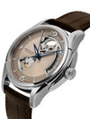 Jazzmaster Open Heart Auto 40mm Calf Leather Watch Brown - HAMILTON - BALAAN 4