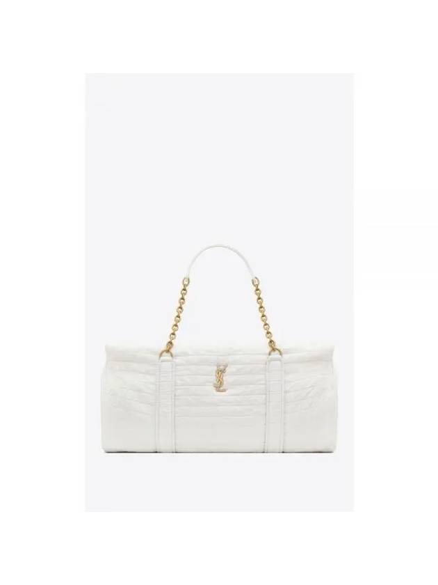 Gloria Quilted Jacquard Shoulder Bag White - SAINT LAURENT - BALAAN 2