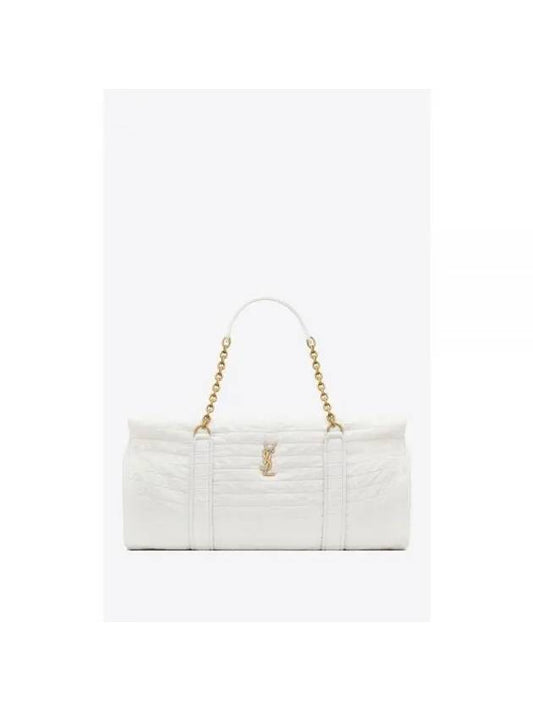 Gloria Quilted Jacquard Shoulder Bag White - SAINT LAURENT - BALAAN 2