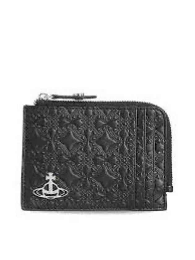 ORB Logo Zipper Card Wallet Black - VIVIENNE WESTWOOD - BALAAN 2