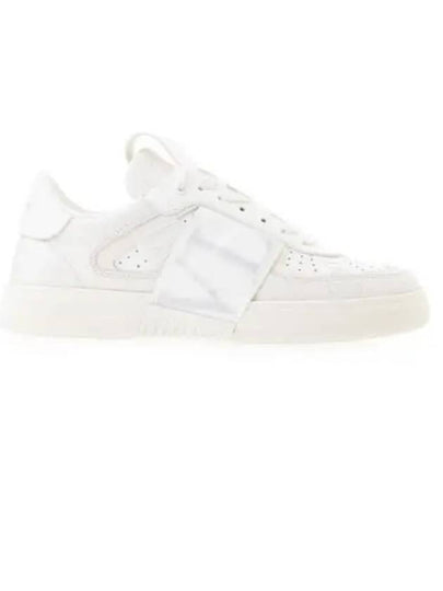 Round Toe Lace-Up Low Top Sneakers White - VALENTINO - BALAAN 2