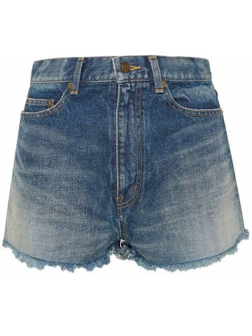 rise denim shorts - SAINT LAURENT - BALAAN 1