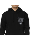 B7GZB7T8 Lettering Brushed Hooded Sweatshirt Black - VERSACE - BALAAN 5